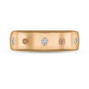 9ct Rose Gold Diamond King's Coronation Hallmark 6mm Ring