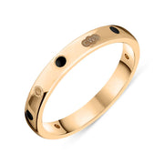 9ct Rose Gold Jet King's Coronatioin Hallmark 3mm Ring R1193 CFH