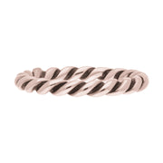 9ct Rose Gold Stepping Stones Twisted Rope Stacking Ring, R617.