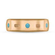 9ct Rose Gold Turquoise King's Coronation Hallmark 6mm Ring R1193_6 CFH