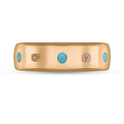 9ct Rose Gold Turquoise King's Coronation Hallmark 6mm Ring