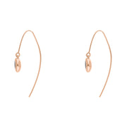 9ct Rose Gold Whitby Jet Star Disc Drop Earrings, E1371.