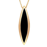 9ct Rose Gold Whitby Jet Toscana Long Marquise Necklace P1613