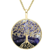 00179361 C W Sellors 9ct Yellow Gold Blue John Round Tree Of Life Necklace, P3146.