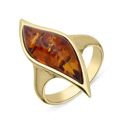 9ct Yellow Gold Amber Marquise Shaped Ring R1204