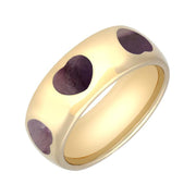 9ct Yellow Gold Blue John 8mm Heart Inlaid Band Ring R625