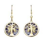 9ct Yellow Gold Blue John Large Round Tree of Life Two Piece Set S063