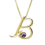 9ct Yellow Gold Blue John Love Letters Initial B Necklace P3449C