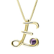9ct Yellow Gold Blue John Love Letters Initial E Necklace P3452C