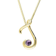 9ct Yellow Gold Blue John Love Letters Initial J Necklace P3457C