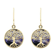 9ct Yellow Gold Blue John Small Round Tree of Life Two Piece Set S064