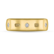 9ct Yellow Gold 0.18ct Diamond King's Coronation Hallmark 6mm Ring