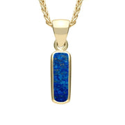9ct Yellow Gold Lapis Lazuli Dinky Oblong Necklace, P451.