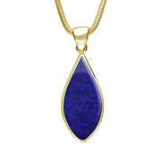 9ct Yellow Gold Lapis Lazuli Pointed Pear Necklace. P221.