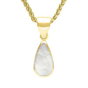 9ct Yellow Gold Mother of Pearl Dinky Pear Necklace. P450.