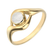 9ct Yellow Gold Mother of Pearl Round Twist Ring R030
