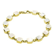 9ct Yellow Gold Mother of Pearl Square Cushion Bracelet