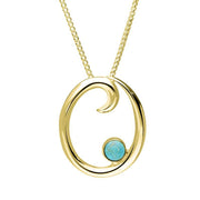 9ct Yellow Gold Turquoise Love Letters Initial O Necklace P3462C