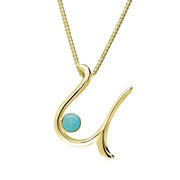 9ct Yellow Gold Turquoise Love Letters Initial U Necklace P3468C