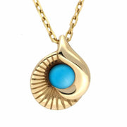 9ct Yellow Gold Turquoise Seashell Necklace P2549