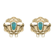 9ct Yellow Gold Turquoise Sheep Stud Earrings E2530