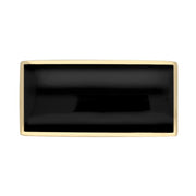 9ct Yellow Gold Whitby Jet Contemporary Oblong Brooch. M084.