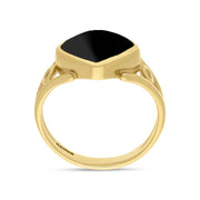 9ct Yellow Gold Whitby Jet Cushion Cut Ring R1246