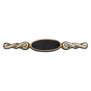 9ct Yellow Gold Whitby Jet Oval Twist Bar Brooch M102