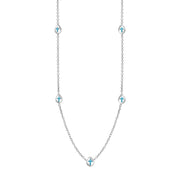 9ct White Gold Turquoise Cross Link Disc Chain Necklace, N748.