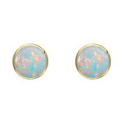C W Sellors 9ct Yellow Gold Opal 5mm Classic Small Round Stud Earrings, E002.