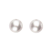 00177904 18ct Yellow Gold 5mm White Pearl Stud Earrings, E2520.