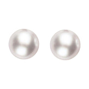 00179169 18ct Yellow Gold 10mm White Pearl Stud Earrings, E2540.