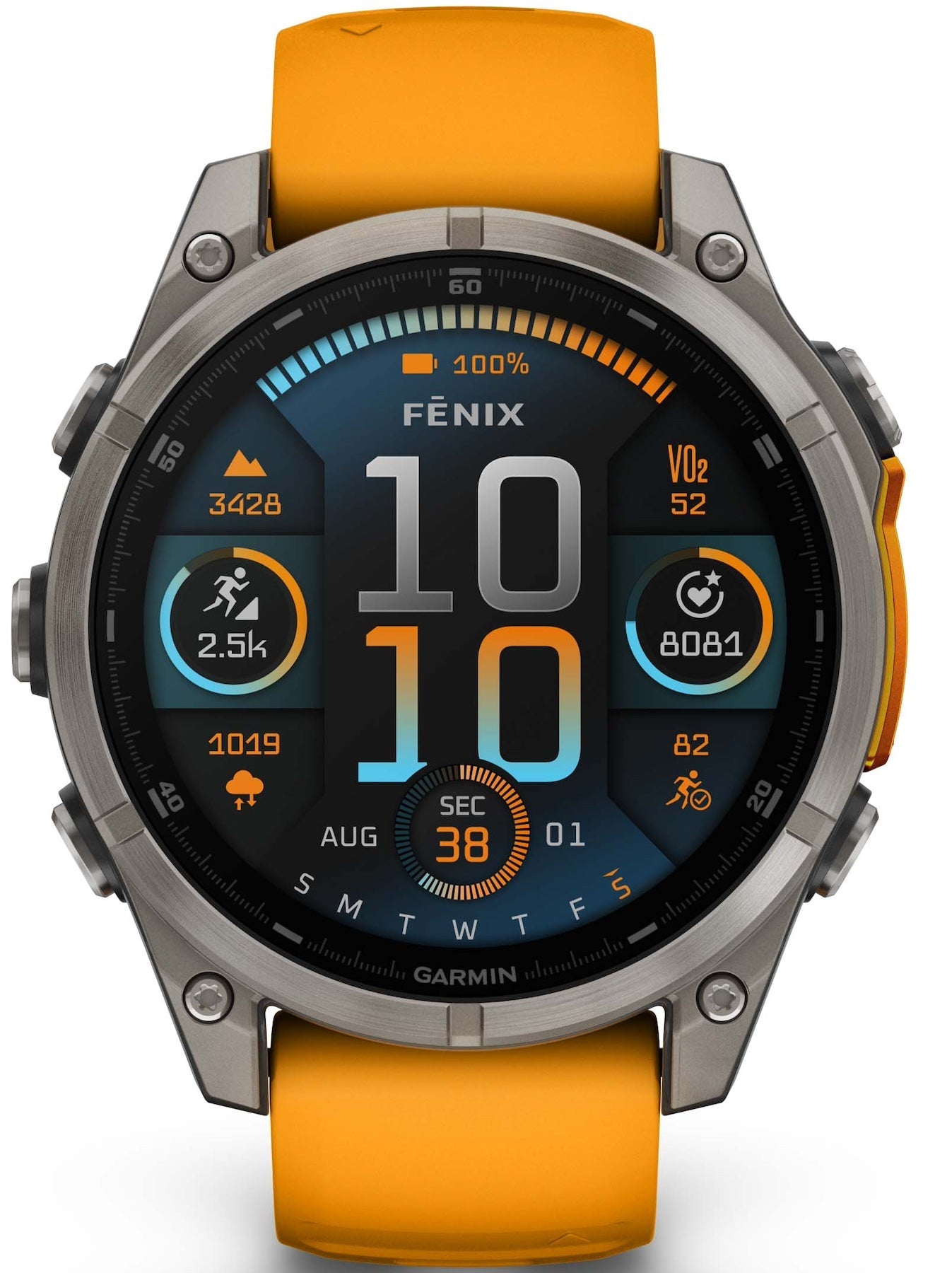 Garmin Fenix 8 47mm Sapphire AMOLED Titanium Spark Orange Graphite