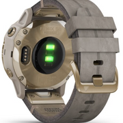 Garmin Watch Fenix 6S Pro Solar Light Gold With Shale Suede Band D