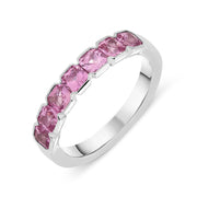 Hans D Krieger 18ct White Gold 1.52ct Pink Sapphire Half Eternity Ring, KRG-243
