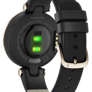 Garmin Watch Lily Cream Gold Black Case and Italian Leather Band
