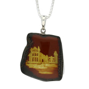 00116961 C W Sellors Carved Organic Sterling Silver Abbey Square Pendant PUNQ0003929