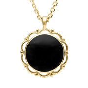 Pendant Whitby Jet And Gold Round Frill