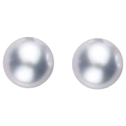 Sterling Silver 10mm Grey Freshwater Pearl Stud Earrings, E2545.