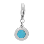 9ct White Gold Turquoise Round Shaped Star Clip Charm, G662.