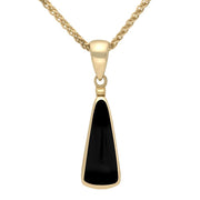 00032424 C W Sellors 9ct Yellow Gold Whitby Jet Light Triangle Shape Necklace, P168