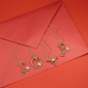 18ct Yellow Gold Moonstone Love Letters Initial T Necklace