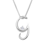 Love Letters 18ct White Gold 0.10ct Diamond Initial G Necklace