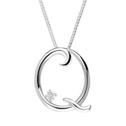 Love Letters 18ct White Gold 0.10ct Diamond Initial Q Necklace