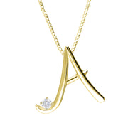 Love Letters 18ct Yellow Gold 0.10ct Diamond Initial A Necklace