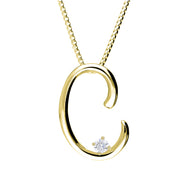 Love Letters 18ct Yellow Gold 0.10ct Diamond Initial C Necklace