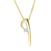 Love Letters 18ct Yellow Gold 0.10ct Diamond Initial I Necklace