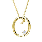 Love Letters 18ct Yellow Gold 0.10ct Diamond Initial O Necklace
