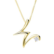 Love Letters 18ct Yellow Gold 0.10ct Diamond Initial W Necklace