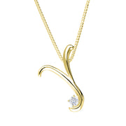 Love Letters 18ct Yellow Gold 0.10ct Diamond Initial Y Necklace